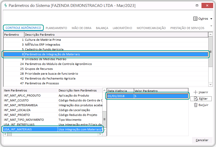 Integração Dos Apontamentos De Insumo Manual Plantio Manual E Motomecanização Com Materiais 9481