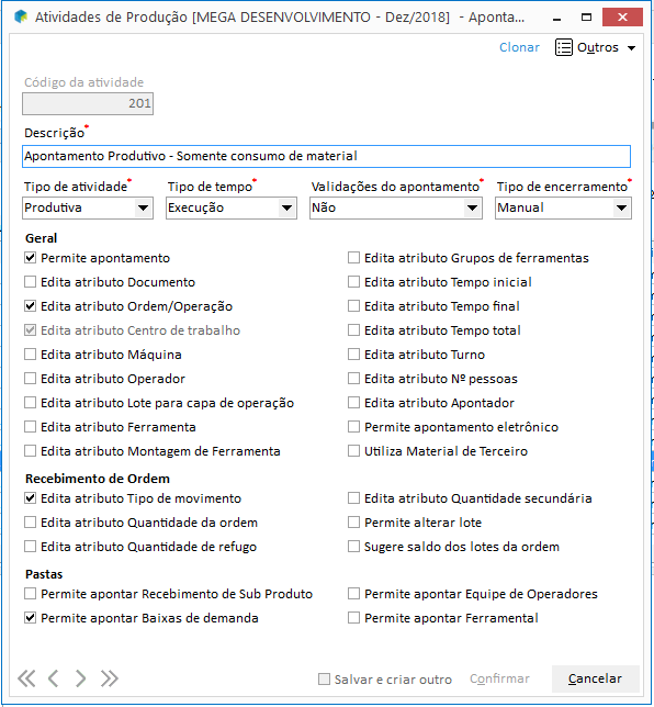 Apontamento Como Configurar Os Tipos De Apontamento Mega Sistemas 4578