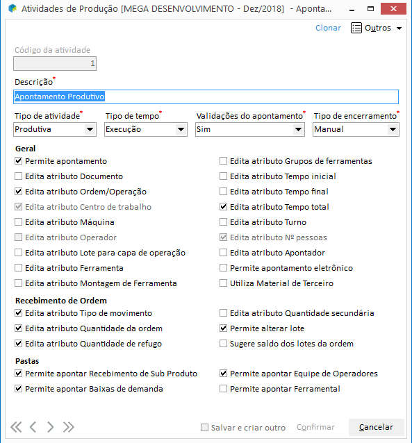 Apontamento Como Configurar Os Tipos De Apontamento Mega Sistemas 1553